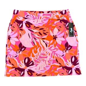 Rafaella Women's Casual Tropical Floral Print Stretchy Mini Skirt Skort Size S